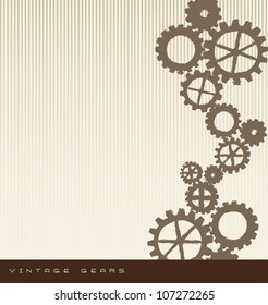 vintage gears over beige background. vector illustration