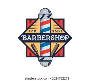 
Vintage Gentleman Close Shave Barbershop Logo Badge Illustration