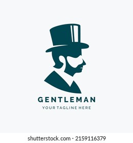 Vintage gentleman logo design vector