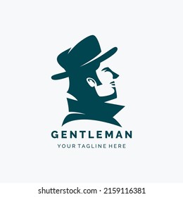 Vintage gentleman logo design vector