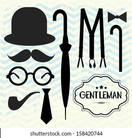 vintage gentleman template vector/illustration