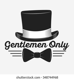 Vintage gentlemen club logo, gentlemen label, design elements for your projects, cards, invitation. Gentleman classic illustration