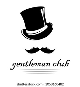 Vintage gentlemen elegance logo. Man`s club logo template with place for your text. Vector design for cards, invitation, t-short, company `s logo. 