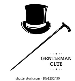 Vintage gentlemen elegance logo. Man`s club logo template with plaice for your text. Vector design for cards, invitation, t-short, company `s logo. 