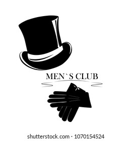 Vintage gentlemen elegance logo. Man`s club logo template with place for your text. Vector design for cards, invitation, t-short, company `s logo. 