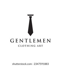 Vintage gentlemen tie logo design. Elegant men's clothing logo.