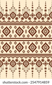 Vintage Geometric Abstract ethnic pattern art. Traditional Ikat seamless pattern silk.  Native Navajo Background. Design for cloth wallpaper wrapping paper fabric Batik Sarong. Vector Illustration