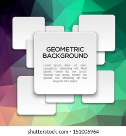 Vintage geometric background with 3d shapes