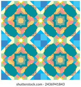Dibujo vectorial de patrón colorido geométrico vintage
