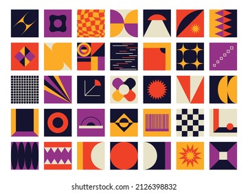 Vintage geometric composition. Abstract pattern with simple geometric shapes. Minimalist art poster, banner 70 style. vector design