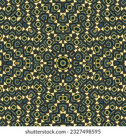 Vintage geometric endless ornament vector design. Tetro rug print. Mix geometry texture. Spanish folk motif. Decor elements.