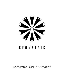 A vintage geometric logo with the same side.