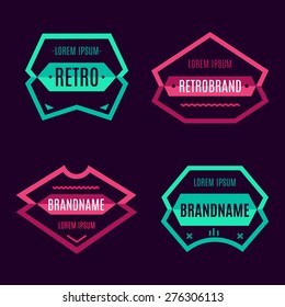 Vintage geometric Logo set, retro design elements, business signs template, logos, identity, labels, badges and objects