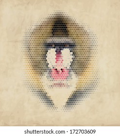 Vintage Geometric Monkey Design
