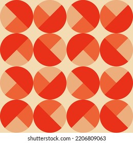 Vintage geometric pattern with circles in the style of the 70s and 60s. Vector illustration