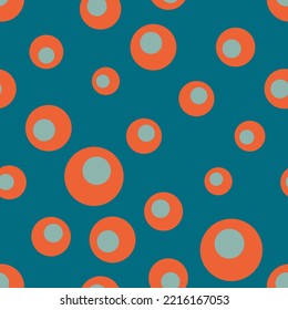 Vintage geometric pattern with circles in the style of the 70s and 60s. Vector illustration