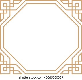 Vintage geometric pattern frame. Art deco line style
