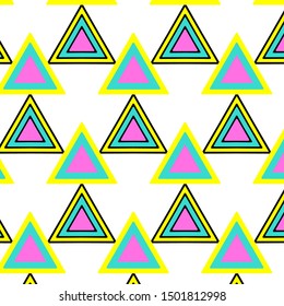 Vintage geometric pattern in retro 80s style. Textile fashionable retro design in the style of the eighties.