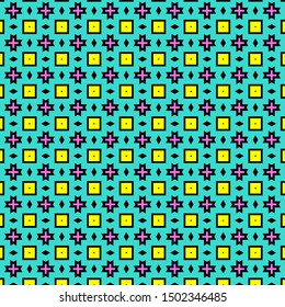 Vintage geometric pattern in retro 80s style. Textile fashionable retro design in the style of the eighties.