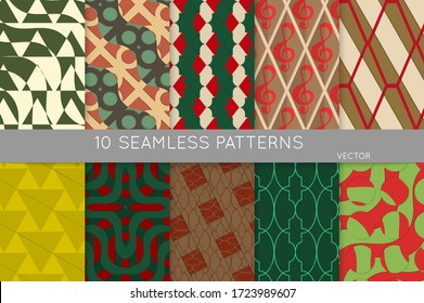 Motif géométrique vintage, ensemble avec pli et ombre recyclés en papier. Arrière-plans vectoriels harmonieux. Fond d'écran abstrait aux couleurs rétro. Envelopper la conception du papier. Soirée sépia de style Art déco.