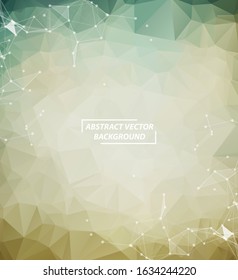 Vintage Geometric Polygonal background molecule and communication. Connected lines with dots. Minimalism background. Concept of the science, chemistry, biology, medicine, technology.