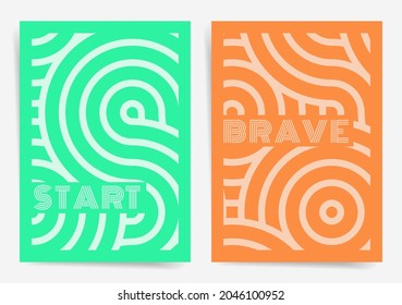 Vintage Geometric posters or covers set. Retro Vector illustration.