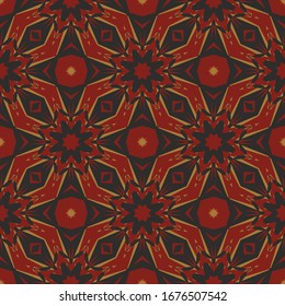 Vintage geometric seamless pattern for decoration, paper wallpaper, tiles, textiles, neckerchief. Home decor, interior design, cloth design.