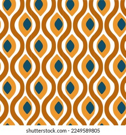 Vintage Geometric Seamless Pattern. Retro seamless pattern from the 50s and 60s.Abstract Vintage background in sixties style. Vector illustration.