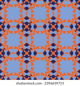 Vintage geometric seamless vector pattern in gender neutral colorful style. Retro funny shape in creative endless repeat for cheerful geo wallpaper. 