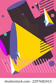 Fondo de formas geométricas vintage. Simple Patrón Ocupado. Resumen de plantilla de arte gráfico geométrico para afiches, portada de libros, Newsletter, fondo de medios sociales.