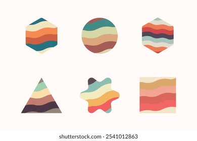 Vintage Geometric shapes square, circle, triangle, rectangle, hexagon, star vector symbol icon design
