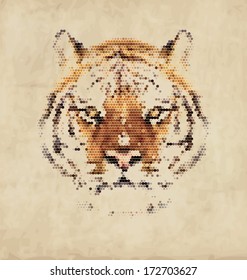 Vintage Geometric Tiger Design