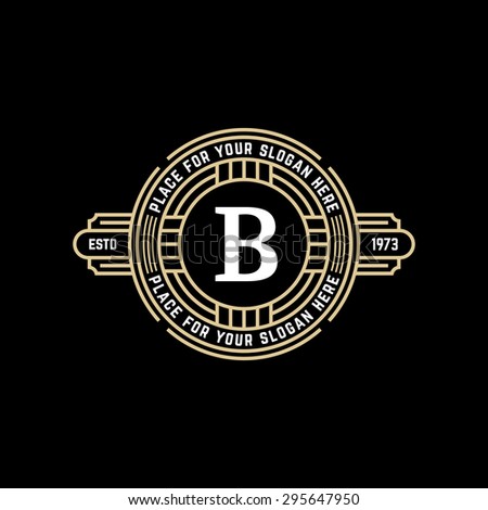 Vintage Geometric Vector Frame Letter B Stock Vector (Royalty Free ...