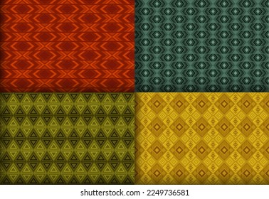 Vintage geometry argyle seamless pattern bundle. Navajo motif ethnic patterns. Argyle diamond geometric vector endless backdrop package. Monochrome background prints.