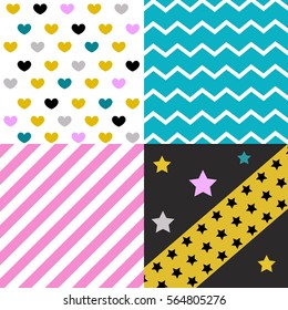 Vintage geometry backgrounds set. Applicable for covers, placards, posters, flyers and banner designs. Vector illustration.