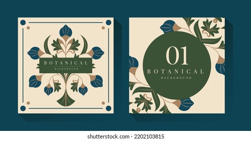 Vintage Geometry Floral Illustration Background