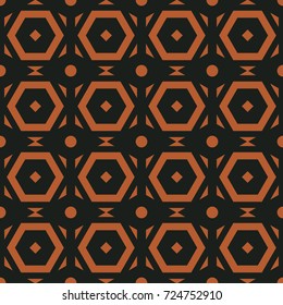 Vintage geometry hexagon seamless pattern background