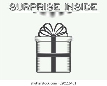 Vintage gift box can be used for wallpaper,  web page background, invitations, cards.
