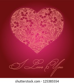 Vintage gift card with heart