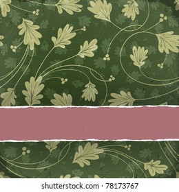 Vintage gift green background. Vector EPS10.