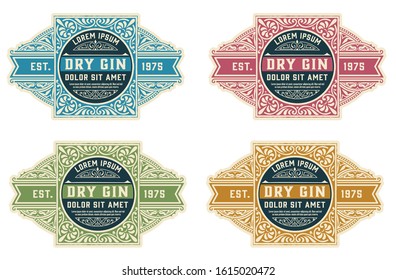 Vintage Gin Label Packaging Layout