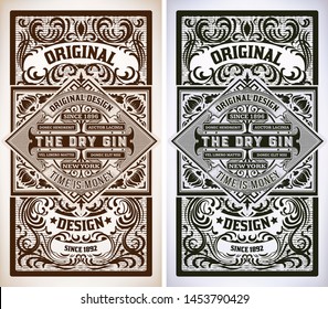 Rótulo Vintage Gin. Vetor em camadas