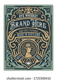 Vintage Gin label. Vector layered