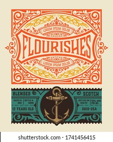 Vintage Gin label. Vector layered