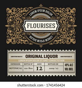 Vintage Gin Label. Vector Layered