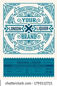 Vintage Gin Label. Vector Layered