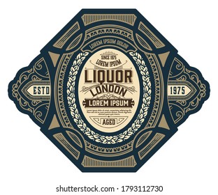 Vintage Gin label. Vector layered