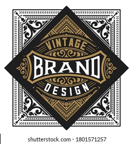 Vintage Gin label. Vector layered