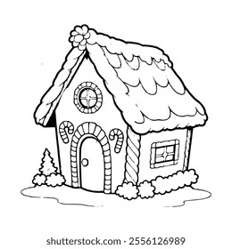 Vintage gingerbread house coloring book