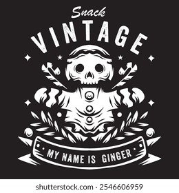 Vintage gingerbread illustration for logo and patch needs